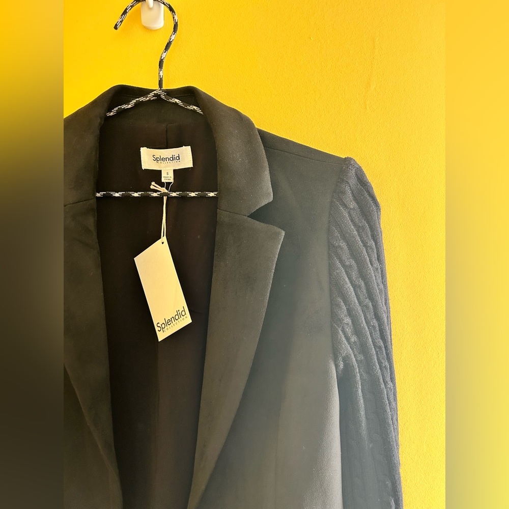 Splendid faux suede/acrylic knit blazer